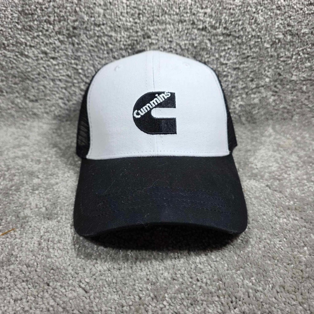 Cummins‎ Trucker Hat Black White Logo Mesh Snapback Cap Mens OSFM